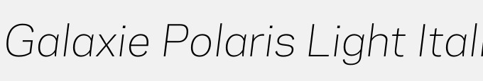 Galaxie Polaris Light Italic